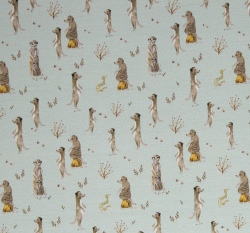 Úplet potisk surikata na pastelově modré 