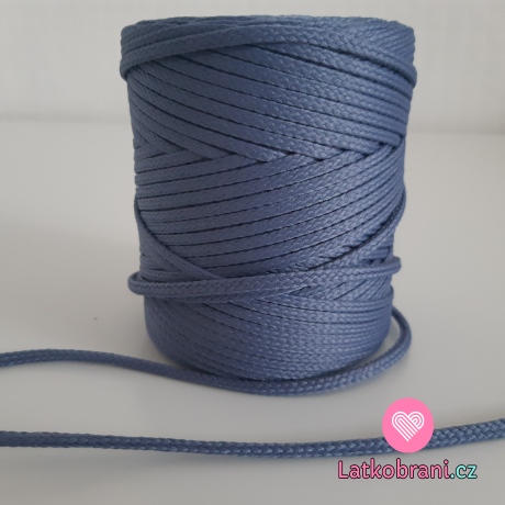 Šňůra oděvní kulatá  PES 4 mm šedo-modrá