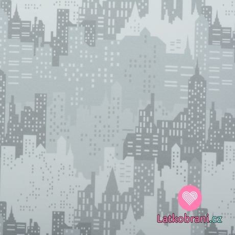 Teplákovina potisk šedivé město