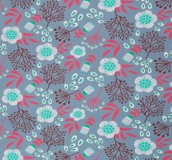 Úplet potisk boho květiny na šedé