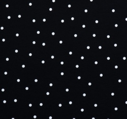 Úplet potisk rozházený puntík na černé