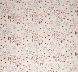 Bavlněný vaflový úplet potisk květinová louka na ecru