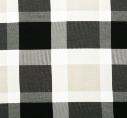 Teplákovina počesaná šedo - černá kostka na bílé 