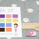 Bavlněný flanel sovičky na šedé