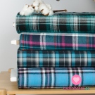 Bavlněný flanel modrošedá kostka