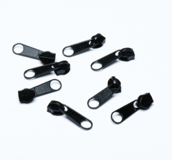 Jezdec k metrážovému zipu 5 mm Černá