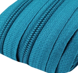 Metrážový zip spirálový 5 mm modrá tyrkysová
