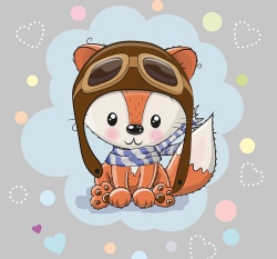 Panel lišák pilot na šedé