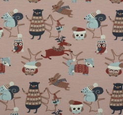 Úplet potisk zvířátka na starorůžové