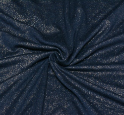 Viskózový úplet se třpytkami, námořnicky modrý