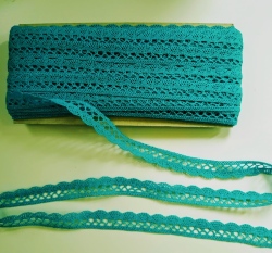 Krajka paličkovaná tyrkysově modrá