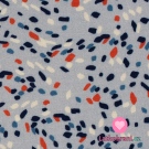 Viskóza nepravidelné tečky na šedo - modré