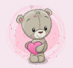 Panel medvídě holčička na růžové