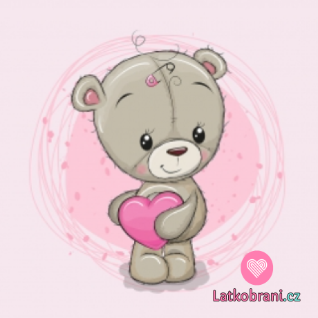 Panel medvídě holčička na růžové