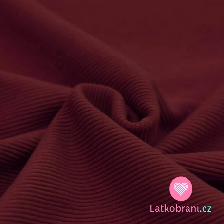 Jednobarevný žebrovaný úplet (ottoman) bordó
