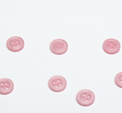 Knoflík hladký, lesklý, růžový 12mm