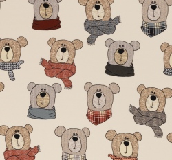 Teplákovina potisk medvídek Méďa na smetanové