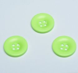 Knoflík hladký lesklý světlý neon zelený 28 mm