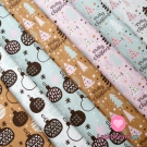 Bavlněné plátno vánoční vzor na modré