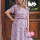 Viskóza potisk kytičky na starorůžové 