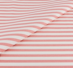 Bavlněné plátno starorůžové proužky na bílé