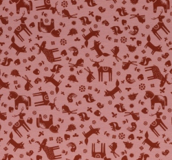 Teplákovina zvířátka na růžové 