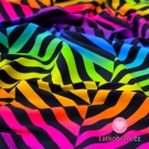 Teplákovina potisk pestrobarevný cik-cak, lehce počesaná