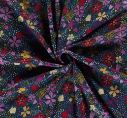 Warmkeeper květiny na petrolejové modré 