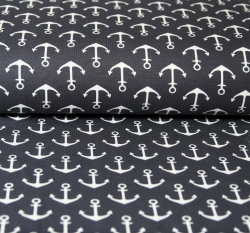 Teplákovina kotvičky bílé na šedé tmavé