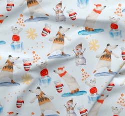 Teplákovina potisk lední medvědi a sněhuláci na ledové kře