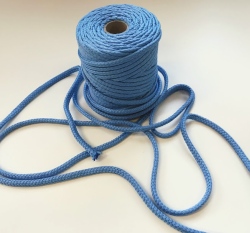 Šňůra oděvní kulatá PES 7 mm blankytně modrá