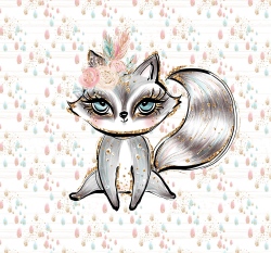 Panel teplákovina veverka boho