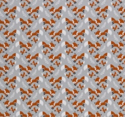 Úplet potisk dovádivé lištičky na šedé