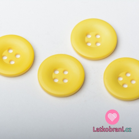 Knoflík hladký, lesklý žlutý