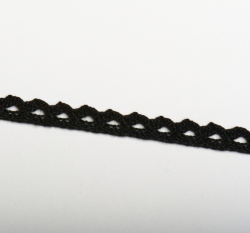 Krajka paličkovaná 8 mm černá