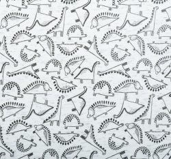 Úplet potisk kreslení dinosauři na světle šedé