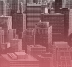 Viskózový úplet bordura mrakodrapy v růžovo - bordové