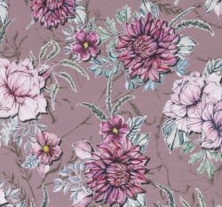 Úplet potisk květinové zákoutí na starorůžové
