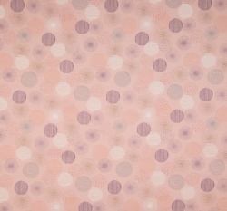 Úplet potisk vzorované kroužky na pastelové růžové