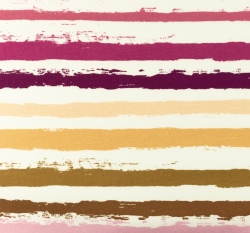 Úplet potisk malované proužky do růžova na bílé