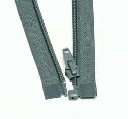 Zip spirálový dělitelný šedý tmavší 35cm