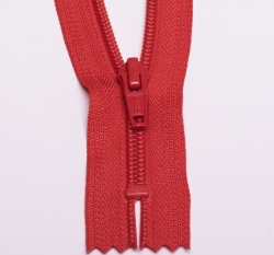 Zip spirálový nedělitelný červený 12 cm