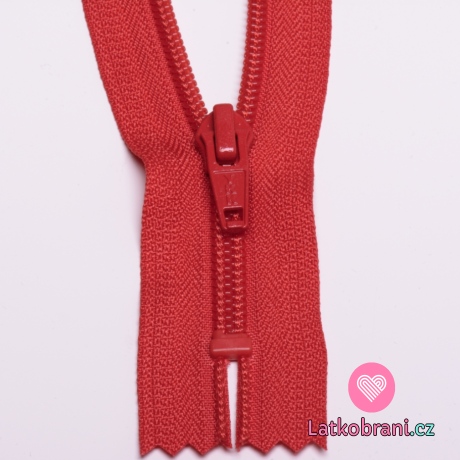 Zip spirálový nedělitelný červený 12 cm