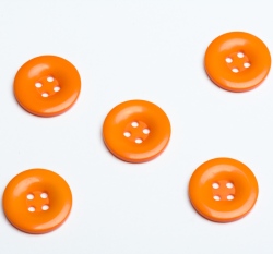 Knoflík hladký lesklý oranžový 24mm