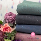 Teplákovina potisk barevné čárky na růžové