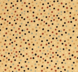 Bavlněné plátno potisk nepravidelné puntíky na zaprášené hořčicové