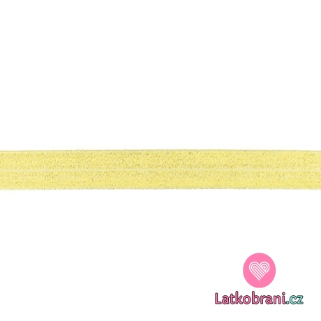 Šikmý proužek / lemovací pruženka světle zlatá s lurexem
