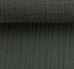 Dvojitá gázovina / mušelín jednobarevný tmavě šedý