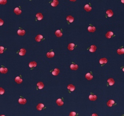 Úplet potisk jablíčka na tmavě modré