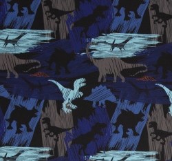 Softshell s fleecem dinosauři na tmavě modré 